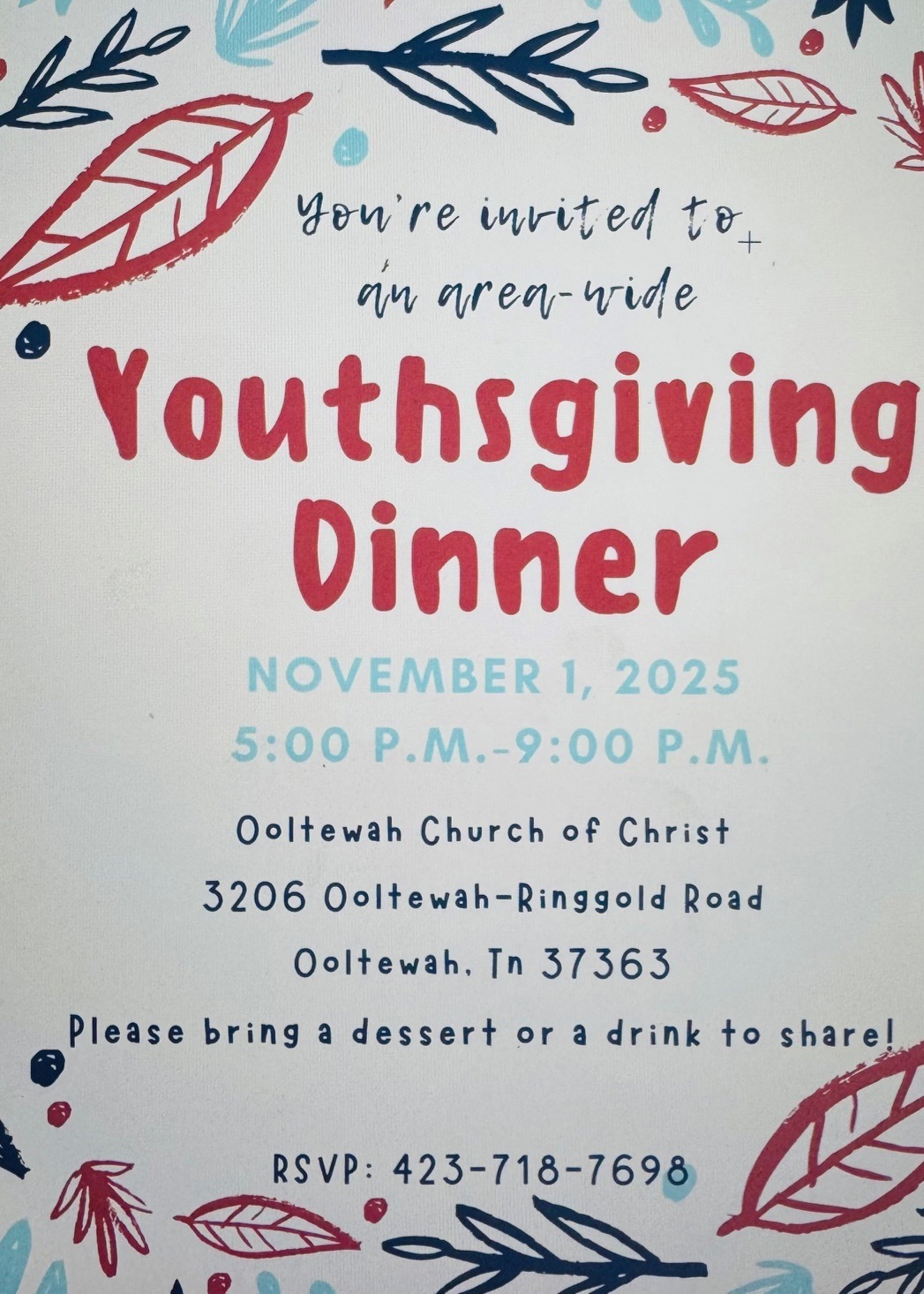YouthsGiving Dinner Flyer